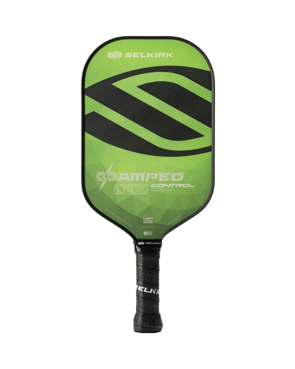 Front view of Blue Selkirk AMPED Control - Invikta - Pickleball Paddle.