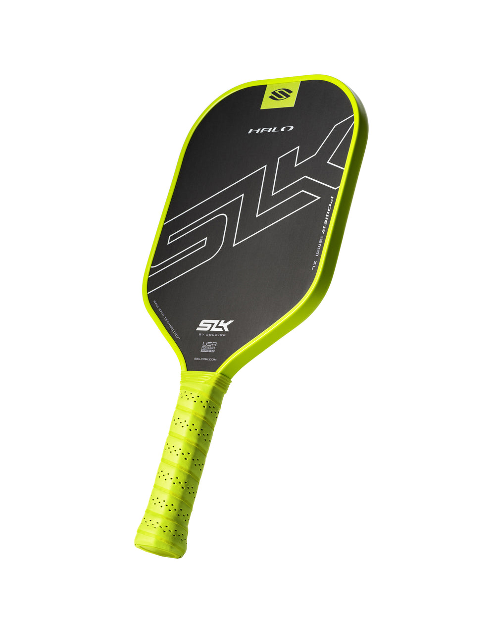 Blue SLK HALO Power - XL Pickleball Paddle with design details