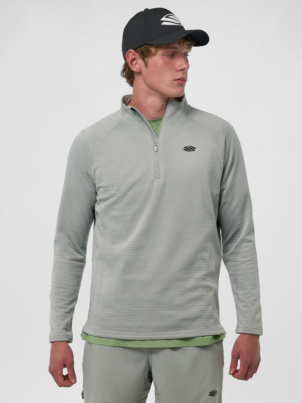 Men's Pro Line Athletic Quarter-Zip Shirt in black with a logo on the chest.