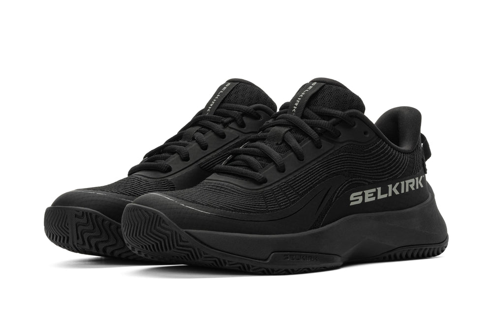 Women's CourtStrike Pro Pickleball Shoes in Blackout color, size 6, showcasing design and features.