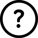 Help icon for customer support inquiries